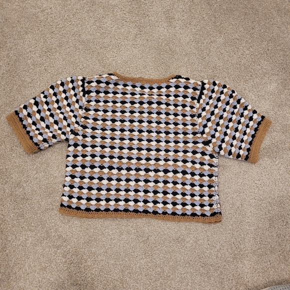 Zara Womens Crochet Knit Cotton Top Size Small - Picture 8 of 10